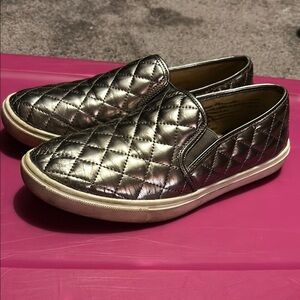 Metallic Quilted Slip-Ons